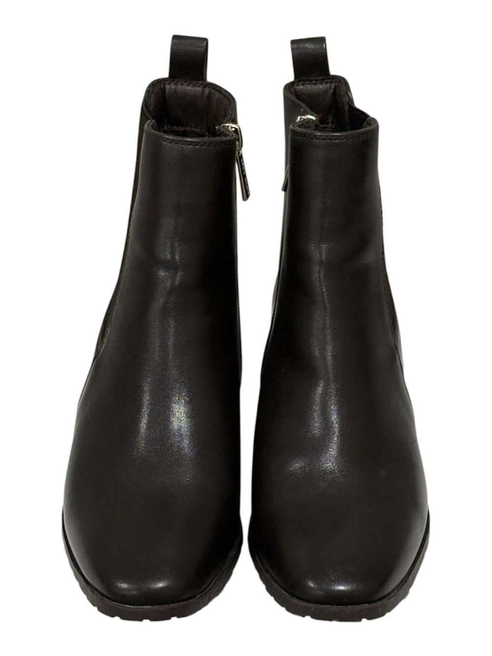 Anne Klein Carra Women's Brown Leather Round Toe Chelsea Ankle Boots Zip US 7 M - Picture 2 of 7